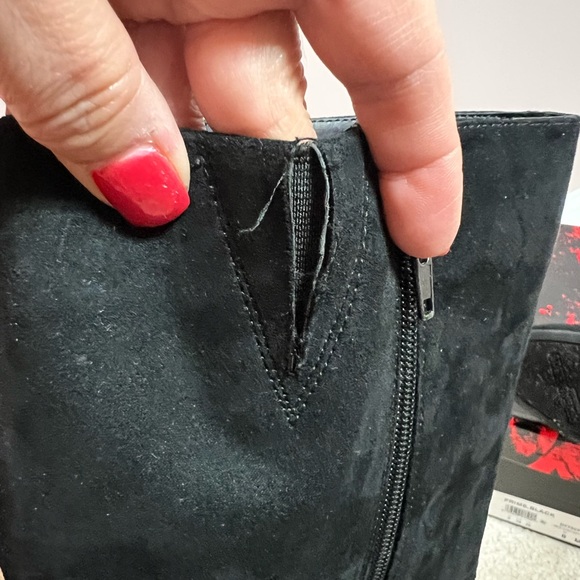 Black Suede Boots, Size 8 - Picture 6 of 7